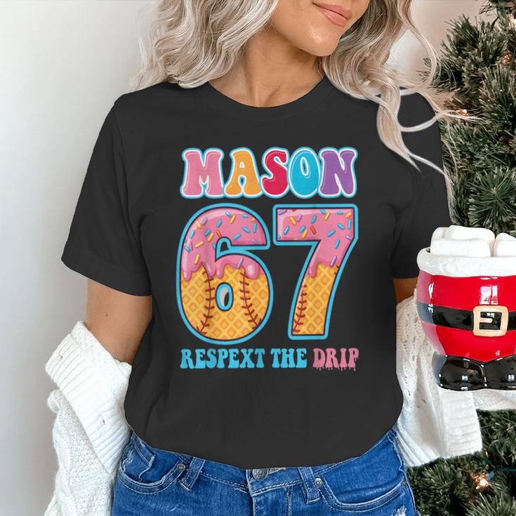 6 7 Mason Baseball Drip Number 67 Player Or 67th Birthday Unisex T-Shirt