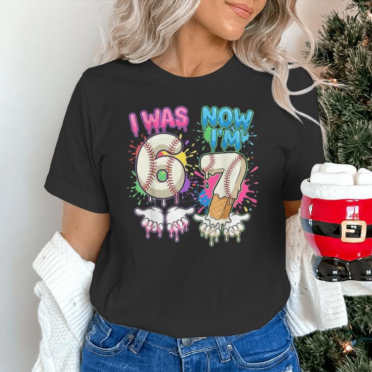 I Was 6 Now I'm 7 Baseball Drip 67 Birthday Boy 7th Birthday Unisex T-Shirt