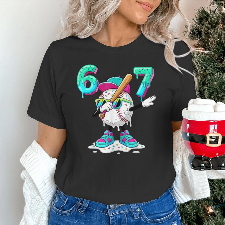 67 Meme Six Seven 6 7 Meme Dab Baseball Ice Cream Drip Unisex T-Shirt