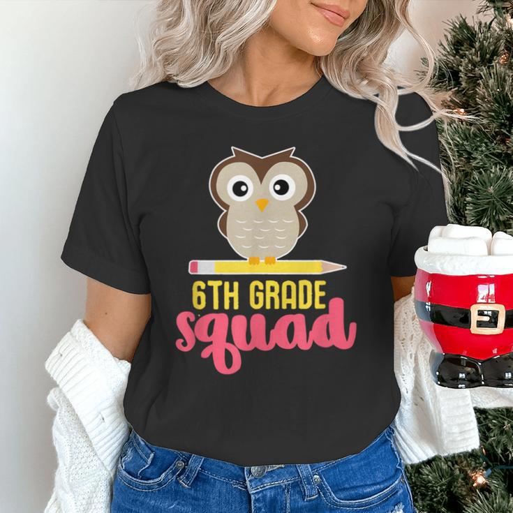 6th Grade Squad Back To School Owl & Pencil Unisex T-Shirt