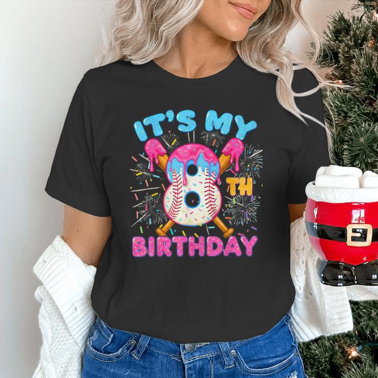 8th Birthday Baseball 8 Year Old Ice Cream Drip Boy Baseball Unisex T-Shirt