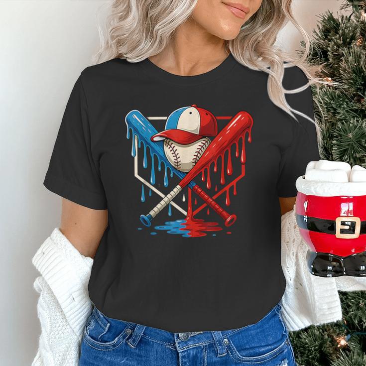 American Baseball Drip Graffiti Ball And Bat Unisex T-Shirt