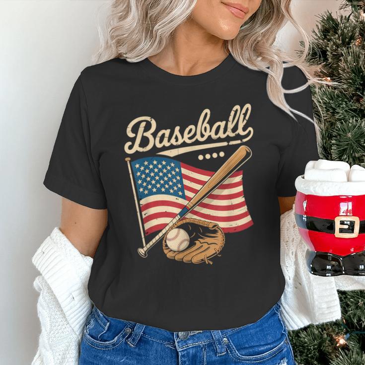 American Flag Baseball Player Bat Fan Catcher Pitcher USA Unisex T-Shirt American Flag Baseball Player Bat Fan Catcher Pitcher USA Unisex T-Shirt