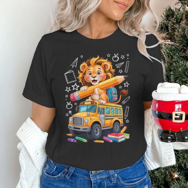 Back To School Lion School Bus 100 Days Of School Unisex T-Shirt