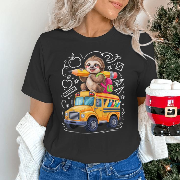 Back To School Sloth School Bus 100 Days Of School Unisex T-Shirt