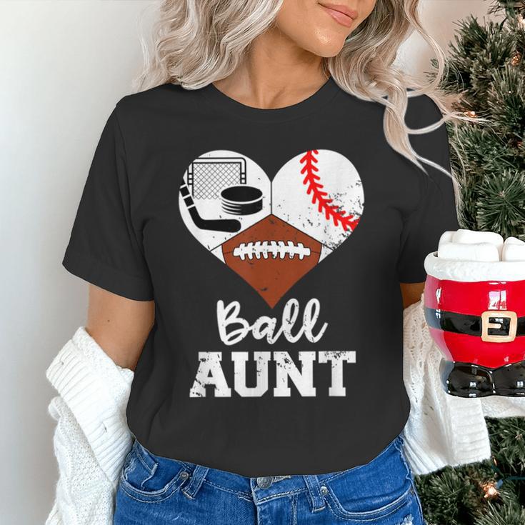 Ball Aunt Heart Football Baseball Hockey Game Day Unisex T-Shirt