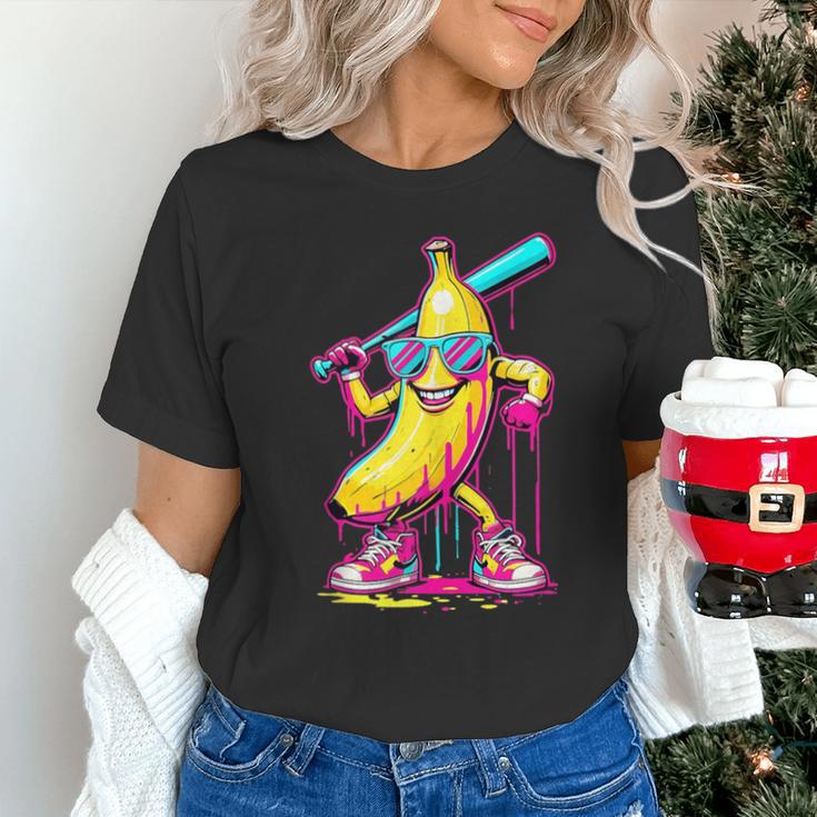 Banana With Baseball Bat Street Baseball Drip Unisex T-Shirt