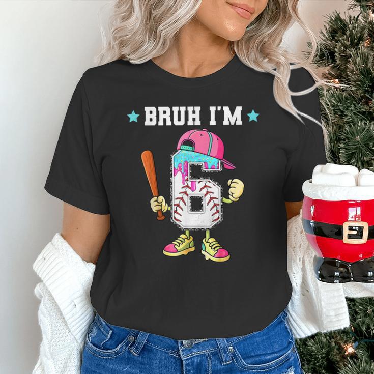 Baseball 6th Birthday Boy Ice Cream Drip Bruh I'm 6 Year Old Unisex T-Shirt