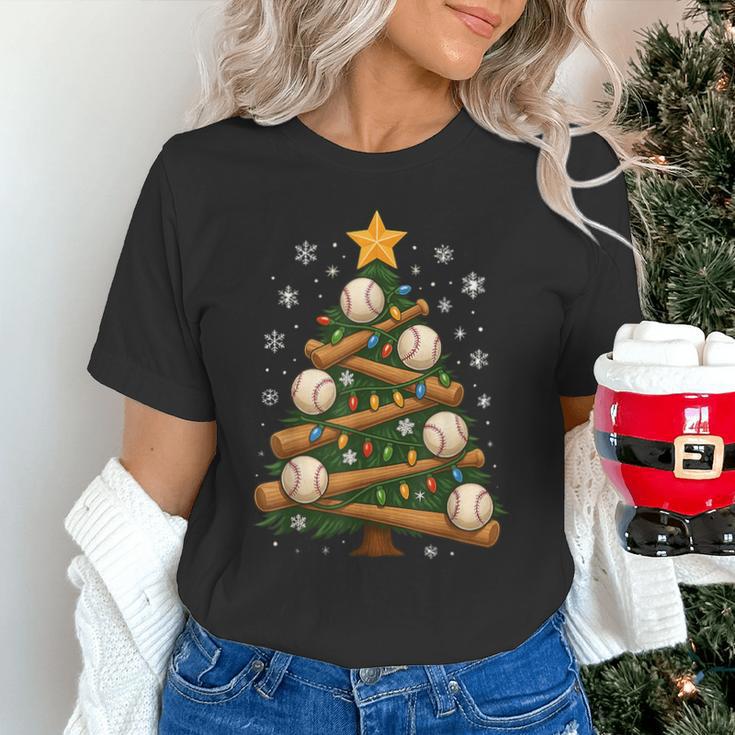 Baseball Bat Christmas Tree Lights Holiday Xmas Unisex T-Shirt Baseball Bat Christmas Tree Lights Holiday Xmas Unisex T-Shirt