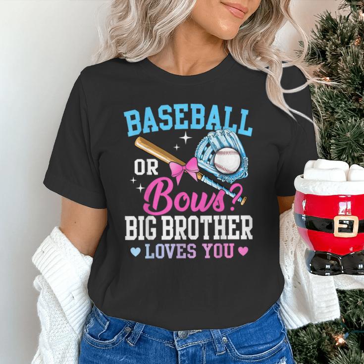 Baseball Or Bows Big Brother Loves You Gender Pink Or Blue Unisex T-Shirt Baseball Or Bows Big Brother Loves You Gender Pink Or Blue Unisex T-Shirt