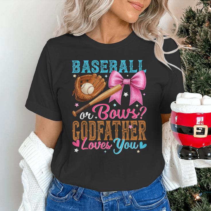 Baseball Or Bows Godfather Loves You Gender Reveal Unisex T-Shirt Baseball Or Bows Godfather Loves You Gender Reveal Unisex T-Shirt