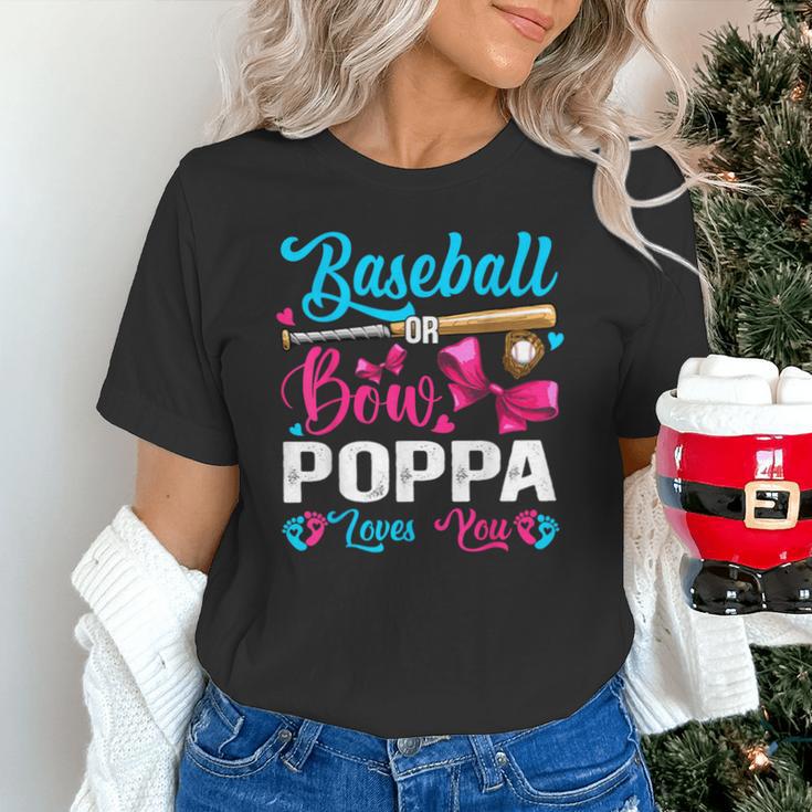 Baseball Or Bows Poppa Loves You Gender Reveal Unisex T-Shirt
