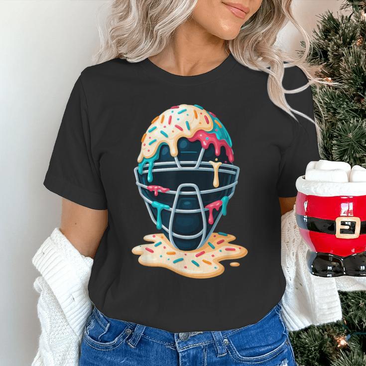 Baseball Catcher Mask Ice Cream Dripping Baseball Boy Youth Unisex T-Shirt