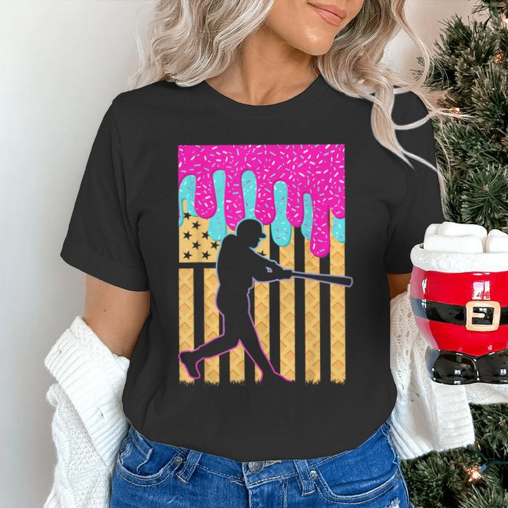 Baseball Drip Bat Boys Ice Cream American Flag 4th Of July Unisex T-Shirt Baseball Drip Bat Boys Ice Cream American Flag 4th Of July Unisex T-Shirt