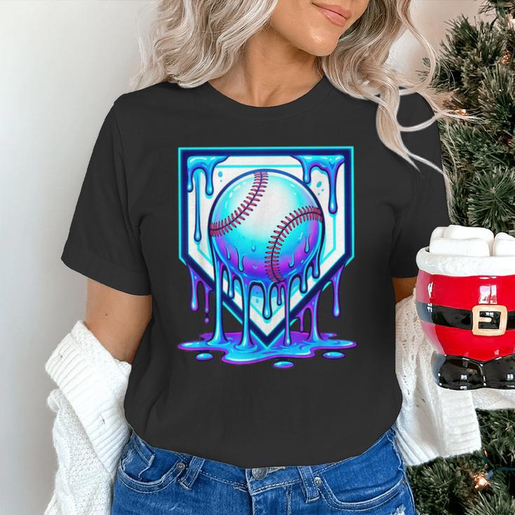 Baseball Drip Ice Cream Blue Glow Melt Ball Graphic Unisex T-Shirt Baseball Drip Ice Cream Blue Glow Melt Ball Graphic Unisex T-Shirt