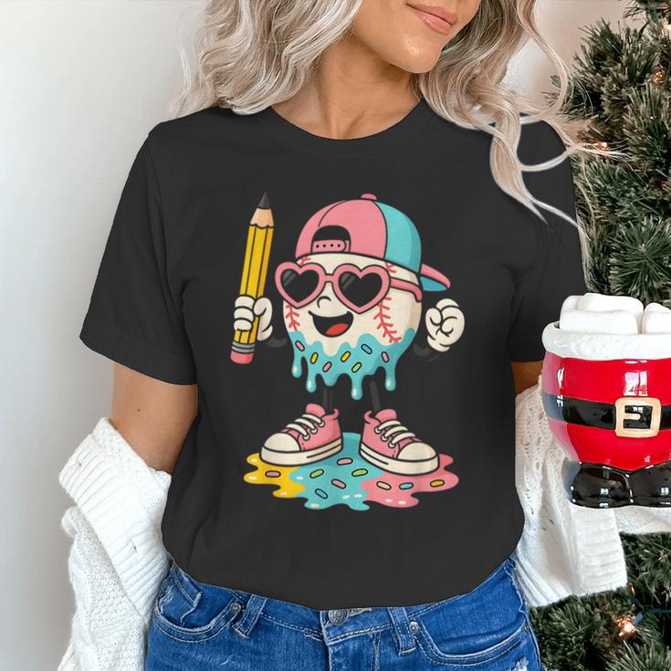 Baseball Drip Ice Cream First Day Back To School Cute Girls Unisex T-Shirt Baseball Drip Ice Cream First Day Back To School Cute Girls Unisex T-Shirt