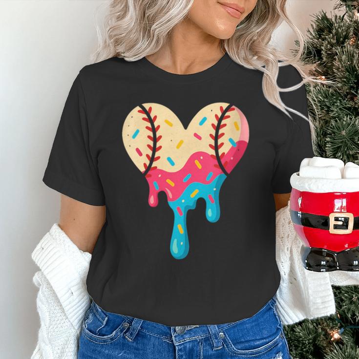 Baseball Drip Melting Ice Cream Baseball Heart Boys Girls Unisex T-Shirt Baseball Drip Melting Ice Cream Baseball Heart Boys Girls Unisex T-Shirt