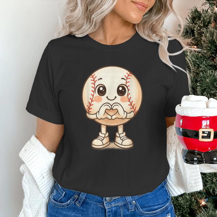 Baseball With Heart Hands Love Cute Baseball Unisex T-Shirt Baseball With Heart Hands Love Cute Baseball Unisex T-Shirt