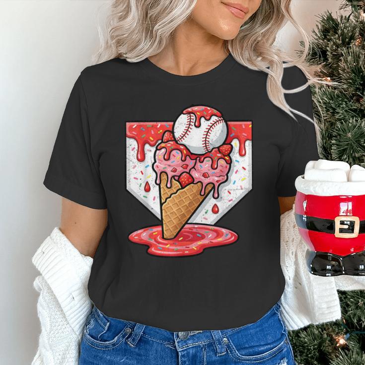 Baseball Ice Cream Drip Baseball Strawberry For Youth Red Unisex T-Shirt Baseball Ice Cream Drip Baseball Strawberry For Youth Red Unisex T-Shirt