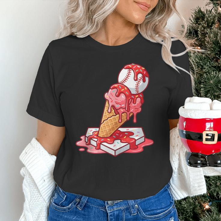 Baseball Ice Cream Drip Youth Strawberry Baseball Red Unisex T-Shirt Baseball Ice Cream Drip Youth Strawberry Baseball Red Unisex T-Shirt