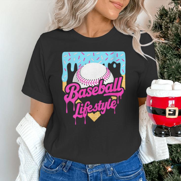 Baseball Life Lifestyle Home Plate Ice Cream Drip Men Boys Unisex T-Shirt