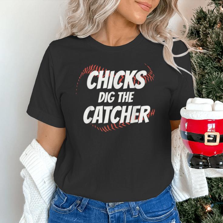 Baseball Seams Chicks Dig The Catcher Unisex T-Shirt Baseball Seams Chicks Dig The Catcher Unisex T-Shirt