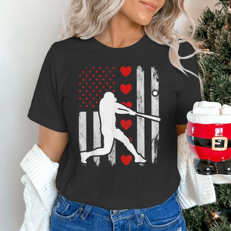Baseball Silhouette Heart USA Flag Hearts American Boys Kids Unisex T-Shirt Baseball Silhouette Heart USA Flag Hearts American Boys Kids Unisex T-Shirt