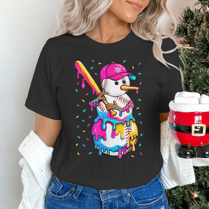 Baseball Snowman Drip Christmas Baseball Boys Men Kids Unisex T-Shirt