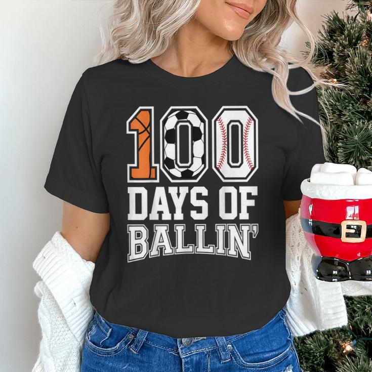 Baseball Soccer Basketball 100 Days Of School Unisex T-Shirt Baseball Soccer Basketball 100 Days Of School Unisex T-Shirt