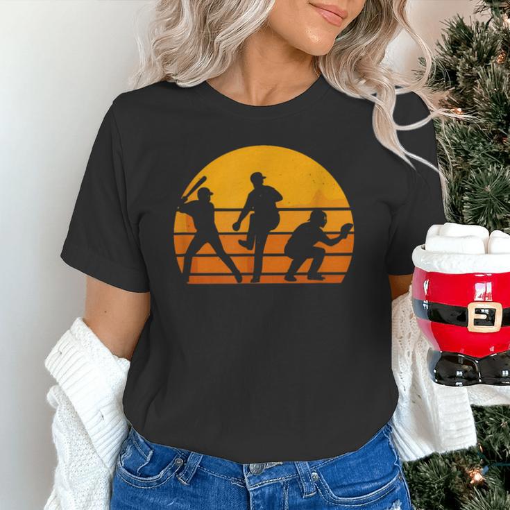 Baseball Tee Sunset Silhouette Players Men Women Kids Unisex T-Shirt