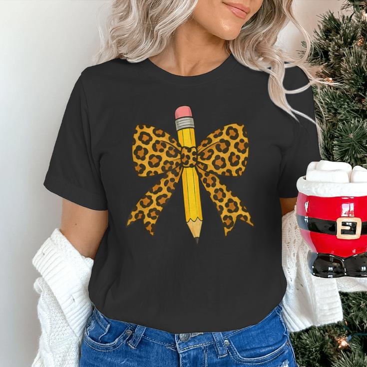 Bow Pencil Leopard First Day Of School Back To School Unisex T-Shirt Bow Pencil Leopard First Day Of School Back To School Unisex T-Shirt