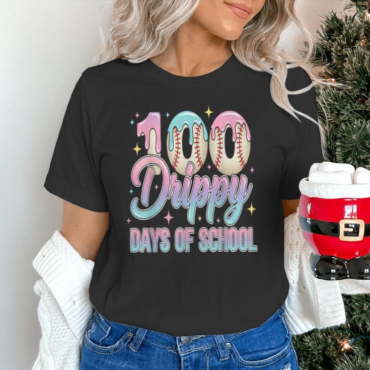 Boys Kids 100 Drippy Days Of School Baseball Drip Ice Cream Unisex T-Shirt