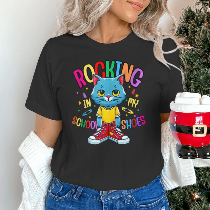 Cat Rocking I n My School Shoes Back To School Student Unisex T-Shirt