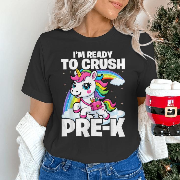 Crush Pre-K Girls Back To School Unicorn First Day Preschool Unisex T-Shirt