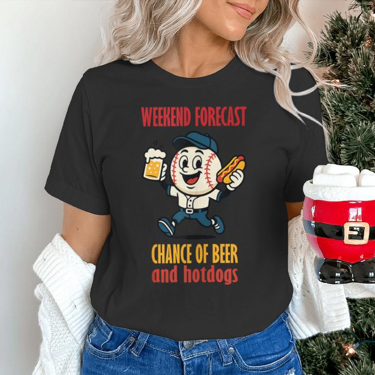 Cute Baseball Fan Weekend Forecast Change Of Beer And Hotdog Unisex T-Shirt