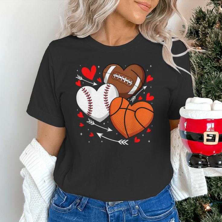 Cute Heart Baseball Basketball Football Valentine Boy Men Unisex T-Shirt Cute Heart Baseball Basketball Football Valentine Boy Men Unisex T-Shirt