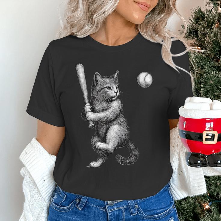 Cute Kitten Playing Baseball Hitter Bat Cool Baseball Cat Unisex T-Shirt Cute Kitten Playing Baseball Hitter Bat Cool Baseball Cat Unisex T-Shirt