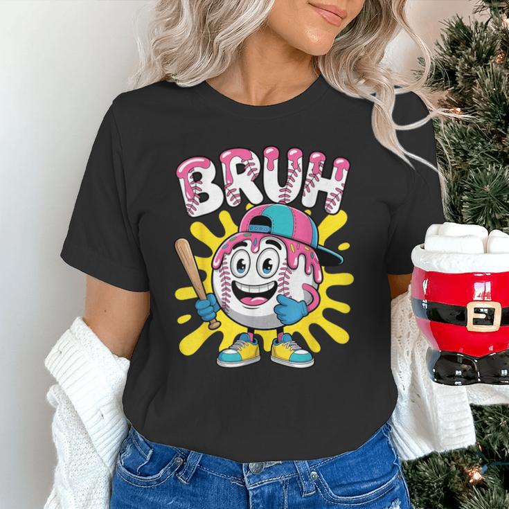 Drip Baseball Boy Youth Kid Ice Cream Dripping Baseball Bruh Unisex T-Shirt