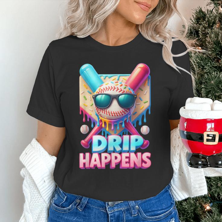Drip Happens Baseball Ice Cream Bat And Ball With Sunglasses Unisex T-Shirt