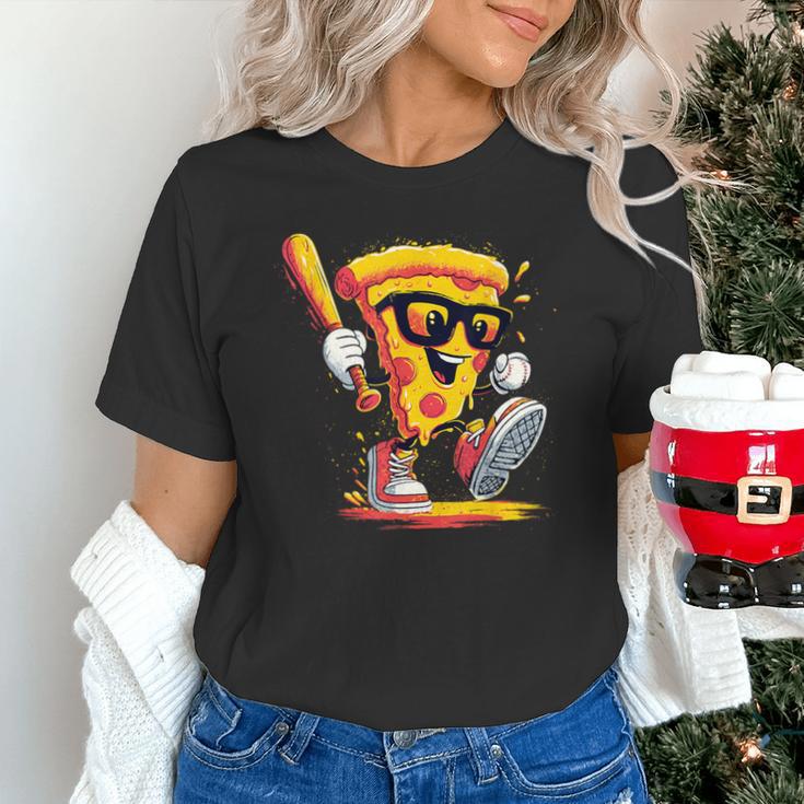 Drippy Pizza Baseball Slice Cartoon Sports Food Unisex T-Shirt