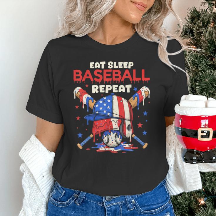 Eat Sleep Baseball Repeat Ice Cream Drip Crossed Bats Unisex T-Shirt Eat Sleep Baseball Repeat Ice Cream Drip Crossed Bats Unisex T-Shirt