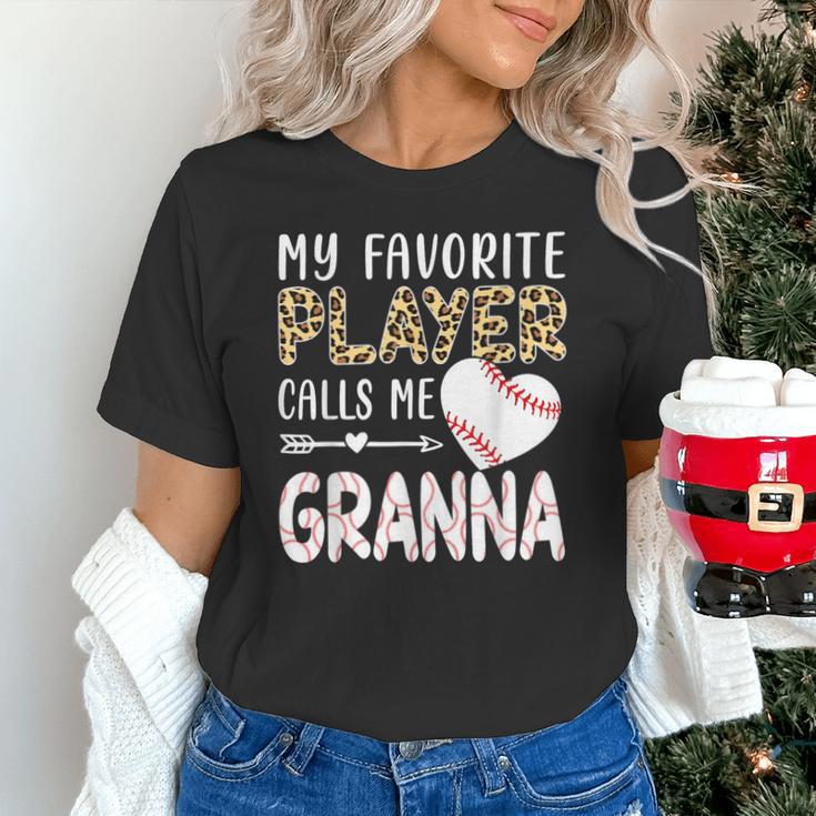 My Favorite Player Calls Me Granna Baseball Leopard Unisex T-Shirt