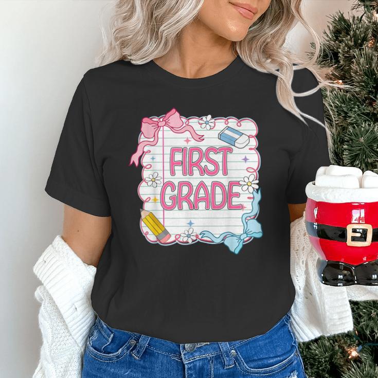 First Grade Back To School Girls Kids Coquette Bows Retro Unisex T-Shirt