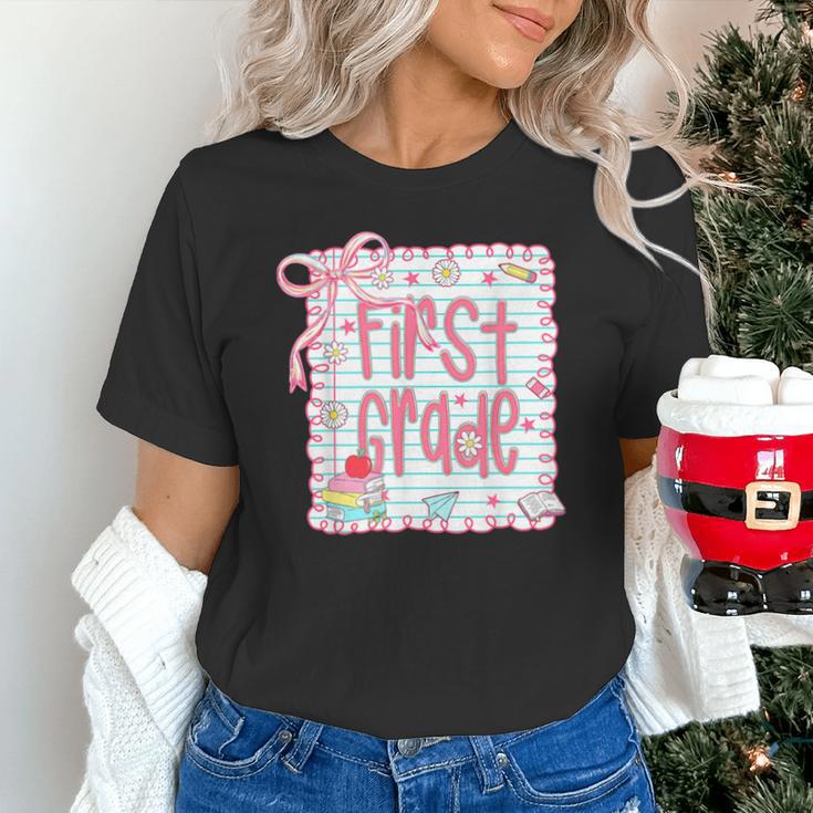 First Grade Coquette Bow Pink Preppy Back To School Girls Unisex T-Shirt