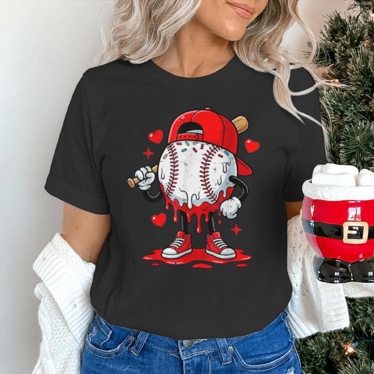 Game Day Baseball Drip Valentine Hearts Sport Lover Unisex T-Shirt