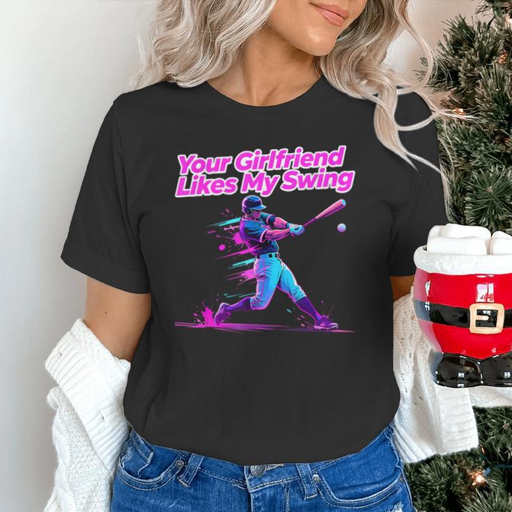 Your Girlfriend Likes My Swing Baseball Quote Boys Men Unisex T-Shirt