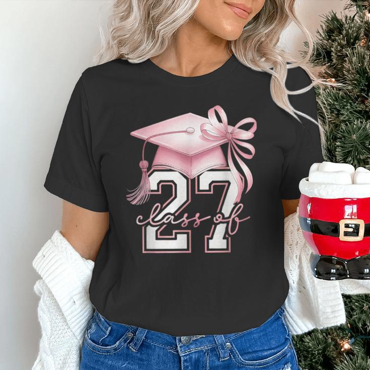 Girls Class Of 2027 Back To School Senior 2027 Coquette Bow Unisex T-Shirt Girls Class Of 2027 Back To School Senior 2027 Coquette Bow Unisex T-Shirt
