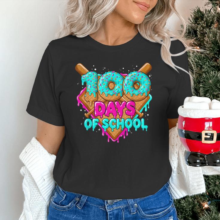 Happy 100 Days Of School Costume Baseball Drip Ice Cream Unisex T-Shirt