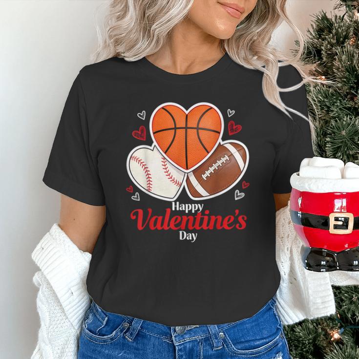 Happy Valentine’s Basketball Football Valentine Baseball Unisex T-Shirt Happy Valentine’s Basketball Football Valentine Baseball Unisex T-Shirt
