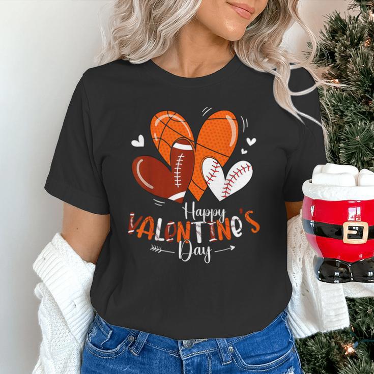 Happy Valentines Day Basketball Baseball Football Boys Unisex T-Shirt Happy Valentines Day Basketball Baseball Football Boys Unisex T-Shirt